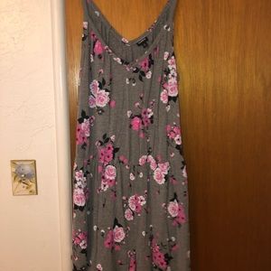 Torrid grey and floral shorts romper